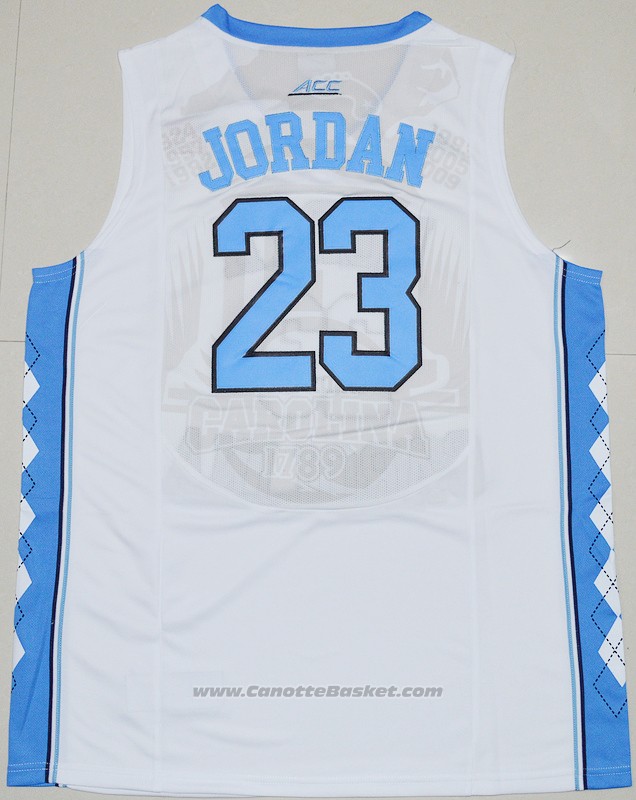 Maglia NCAA North Carolina Tar Heels Michael Jordan #23 Bianco